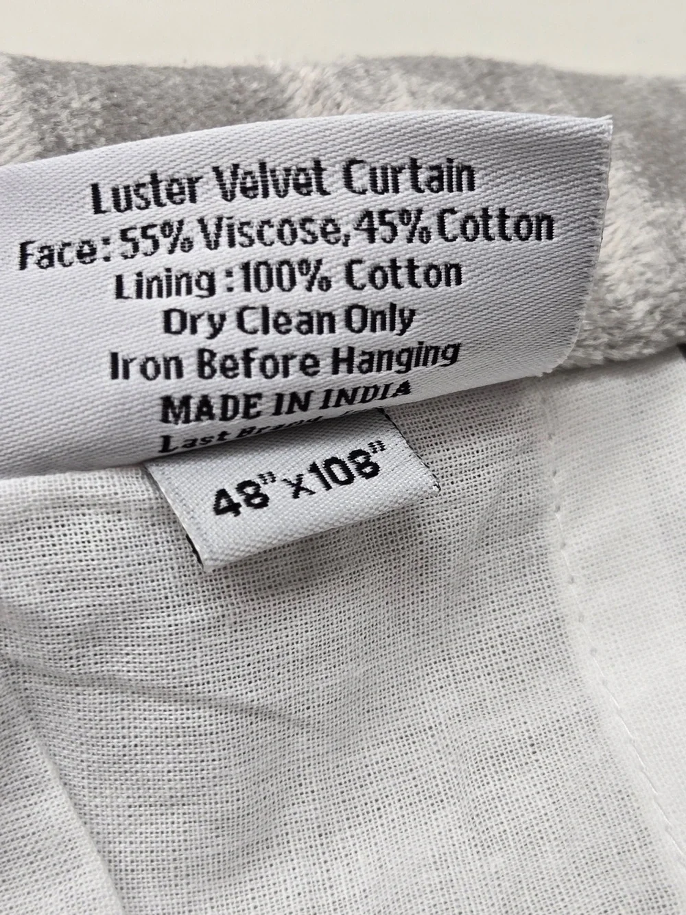 NWT QUINCE Set Of 2 48x108 Luster Velvet Curtains Silver 8920
